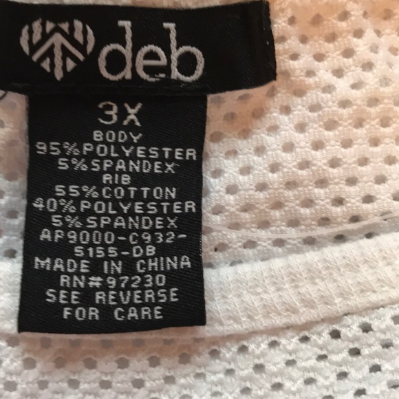 Deb mesh top white blue trim plus Sz 1x 2x 3x 3/25 - Picture 3 of 6